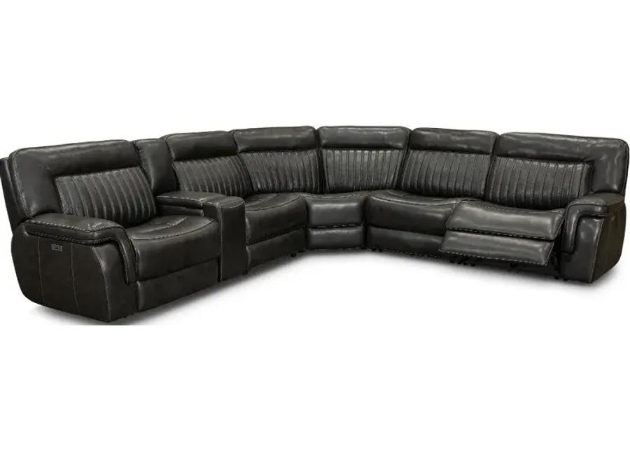 Stampede Charcoal Gray 6 Piece Power Reclining Sectional