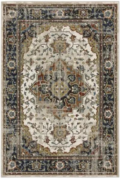 Venice 8 x 10 Abstract Blue and Beige Area Rug