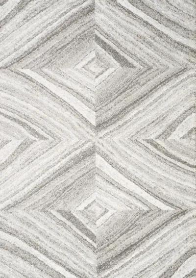 Sable 5 x 8 Gray and Cream Geometric Rug