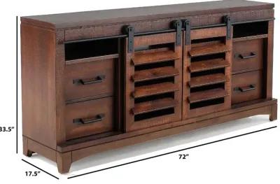 Barndoor Dark Brown 72" TV Stand