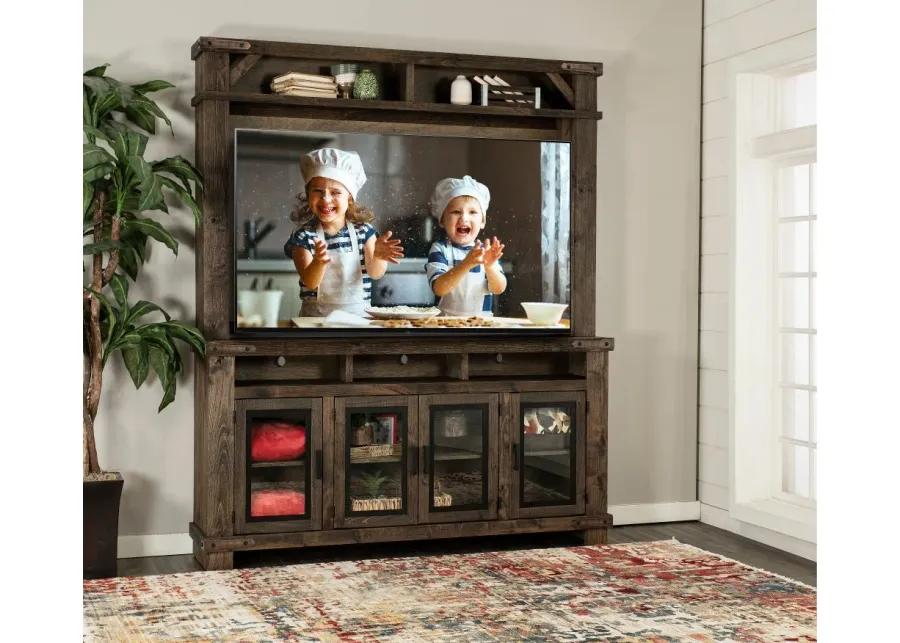 Sawyer Medium Brown Farmhouse 78 Inch Entertainment Center