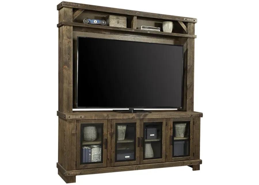 Sawyer Medium Brown Farmhouse 78 Inch Entertainment Center