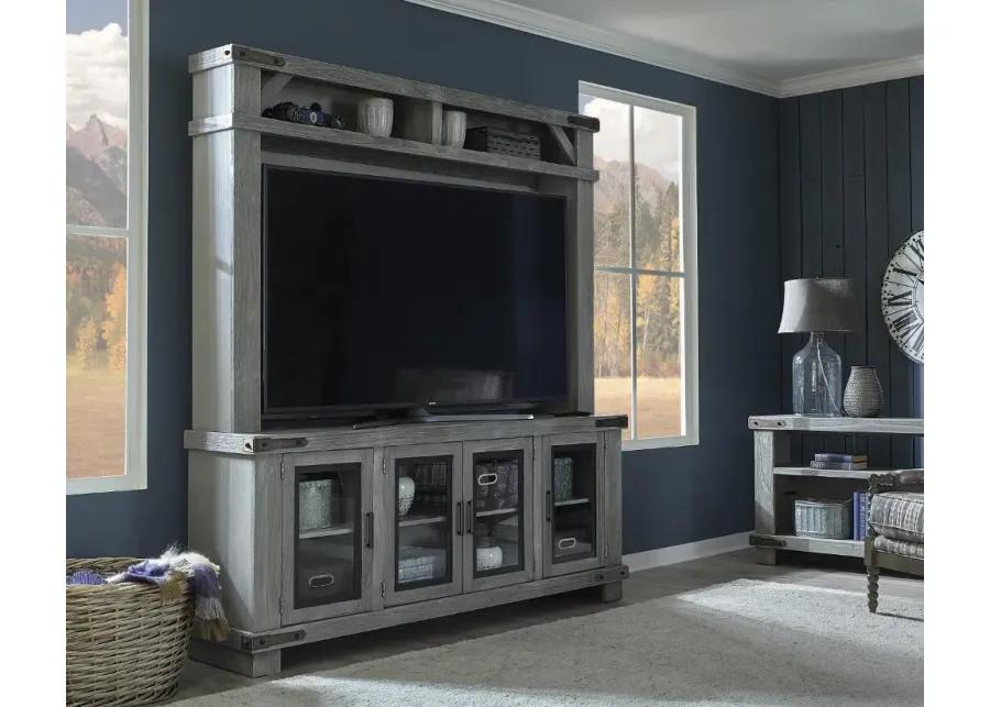 Sawyer Medium Brown Farmhouse 78 Inch Entertainment Center