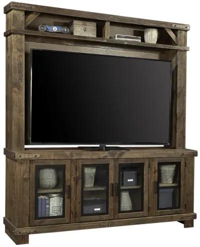 Sawyer Rustic Medium Brown Fireplace Entertainment Center