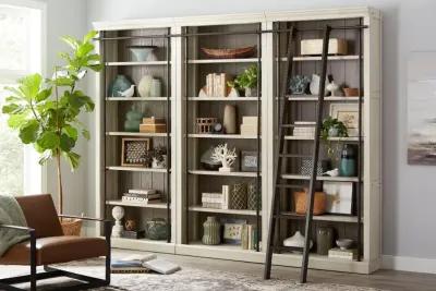 Toulouse White 4 Piece Bookcase with Metal Ladder