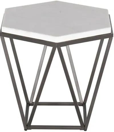 Corvus Modern End Table with White Marble