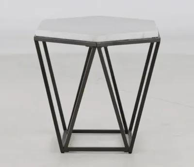 Corvus Modern End Table with White Marble