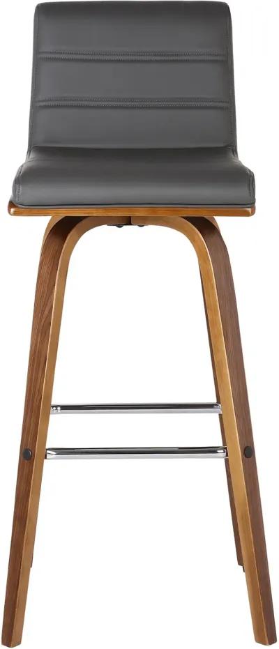 Vienna Gray and Brown Swivel Bar Stool