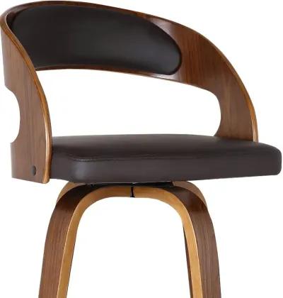 Shelly Walnut Brown Bar Stool