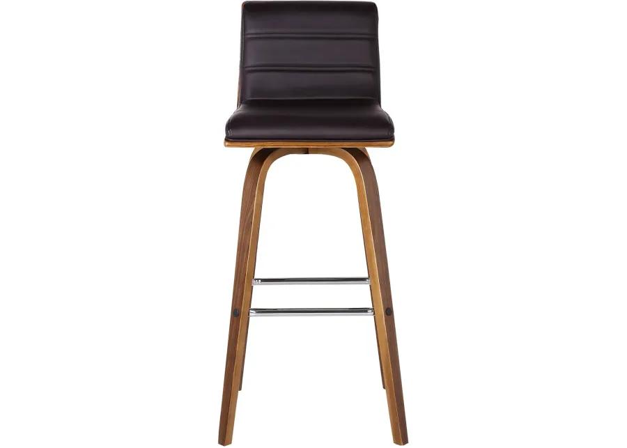 Vienna Walnut Brown Swivel Counter Height Stool