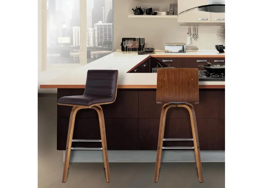 Vienna Walnut Brown Swivel Counter Height Stool