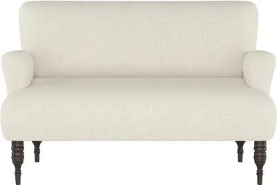 Clara Linen Talc Stone Settee - Skyline Furniture