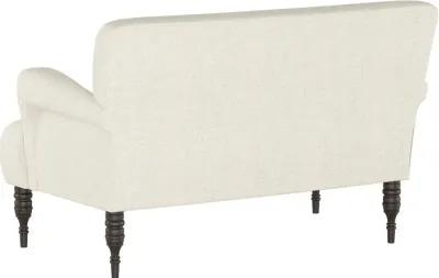 Clara Linen Talc Stone Settee - Skyline Furniture