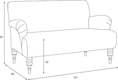 Clara Linen Tan Settee - Skyline Furniture