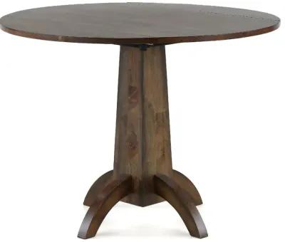 Zoey Natural Brown Round Drop-Leaf Dining Table