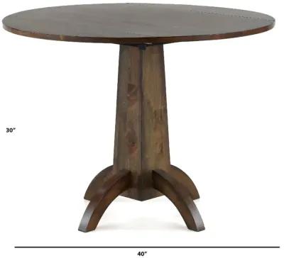 Zoey Natural Brown Round Drop-Leaf Dining Table