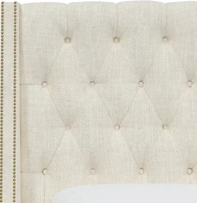 Riley Cream Tufted Wingback King Headboard - Skyline Furniture