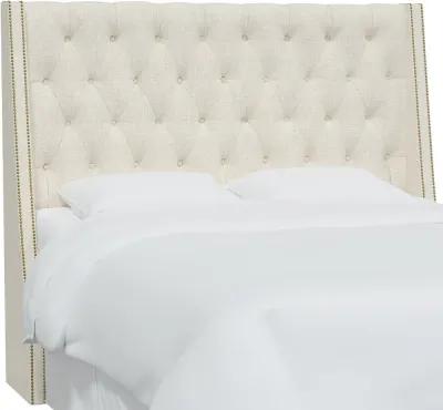 Riley Cream Tufted Wingback King Headboard - Skyline Furniture