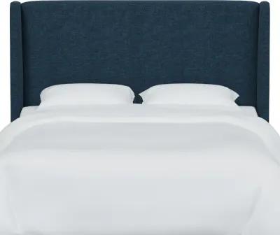 Tiffany Navy Curved Wingback Full Headboard - Skyline Furniture