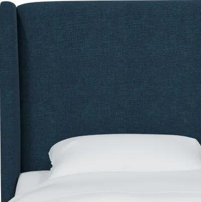 Tiffany Navy Curved Wingback Full Headboard - Skyline Furniture