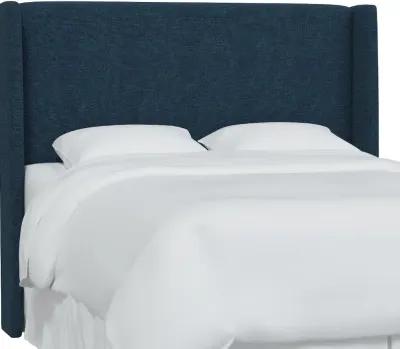 Tiffany Navy Curved Wingback Full Headboard - Skyline Furniture