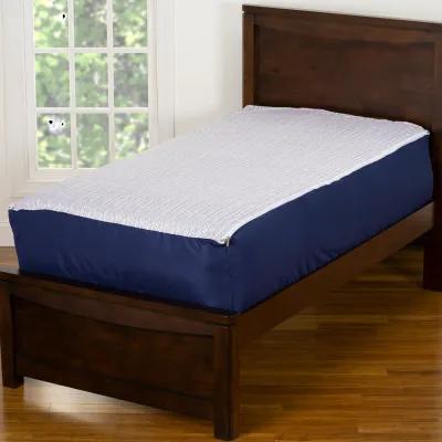 Navy Blue and Beige Full Rally Stripe Bunkie Deluxe Bedding