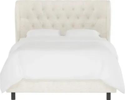 Izzy Cream Sloped Wingback King Bed - Skyline Furniture