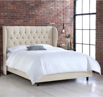 Izzy Cream Sloped Wingback King Bed - Skyline Furniture