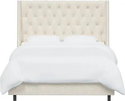 Riley Cream Flared Wingback King Bed - Skyline Furniture