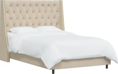 Riley Ivory Flared Wingback King Bed - Skyline Furniture