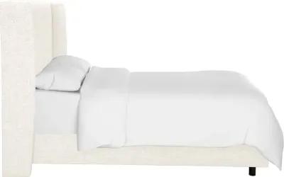 Sasha White Curved Wingback Queen Bed - Skyline Furniture