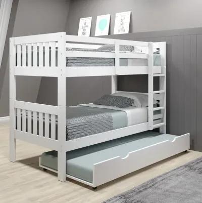 Classic White Twin over Twin Bunk Bed - Mission