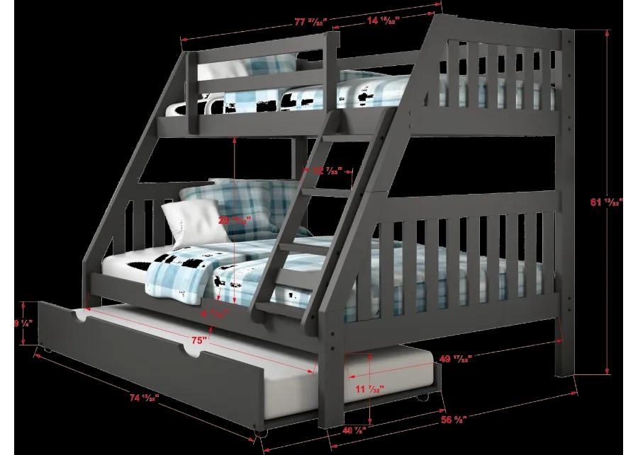 Mission Gray Twin over Full Bunk Bed