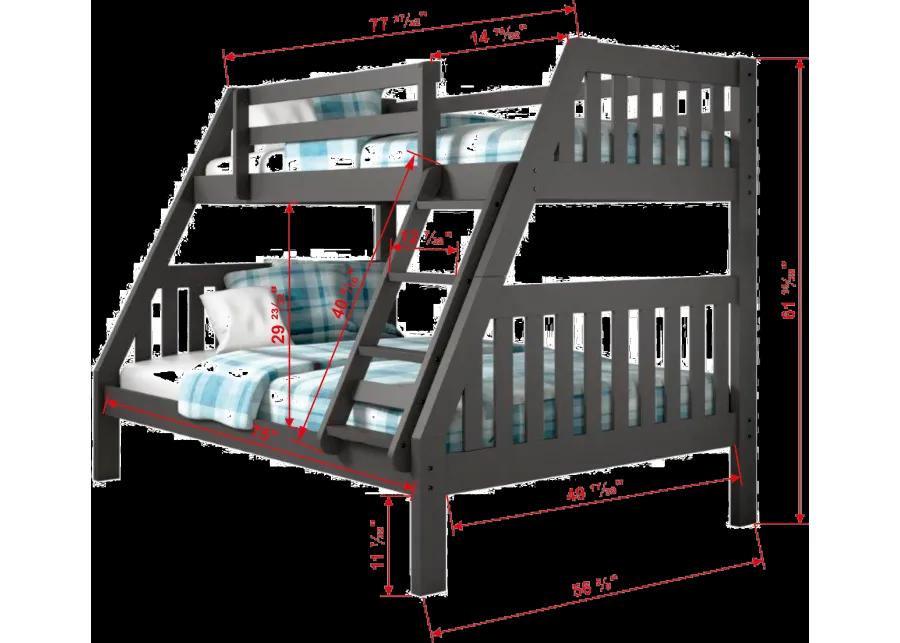 Mission Gray Twin over Full Bunk Bed