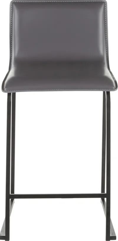 Gray and Black Upholstered Counter Height Stool (Set of 2) - Mara