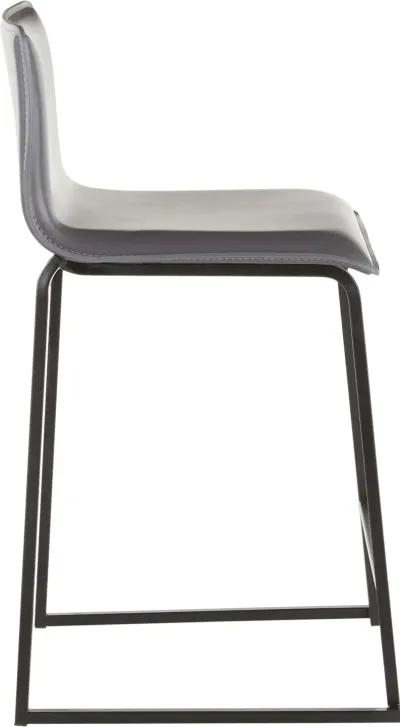 Gray and Black Upholstered Counter Height Stool (Set of 2) - Mara