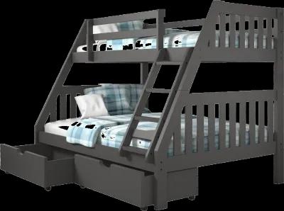 White Twin over Full Bunk Bed with Storage Drawers - Mission