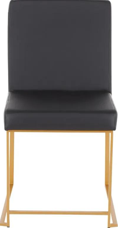 Fuji Black and Gold Dining Chairs, Set of 2