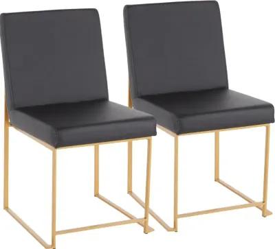 Fuji Black and Gold Dining Chairs, Set of 2