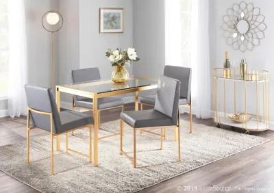 Fuji Gray and Gold Dining Chairs, Set of 2