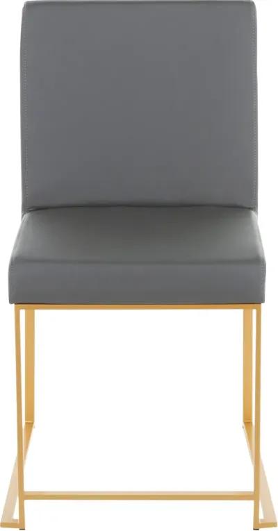 Fuji Gray and Gold Dining Chairs, Set of 2