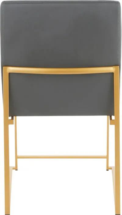 Fuji Gray and Gold Dining Chairs, Set of 2