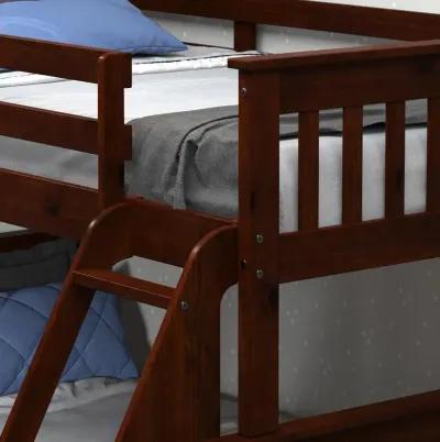 Dark Brown Twin-over-Full Bunk Bed with Trundle - Craftsman