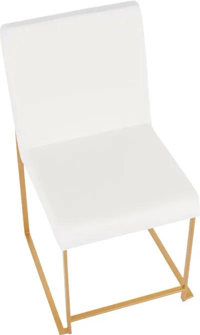 Fuji White and Gold Dining Chairs, Set of 2