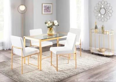 Fuji White and Gold Dining Chairs, Set of 2