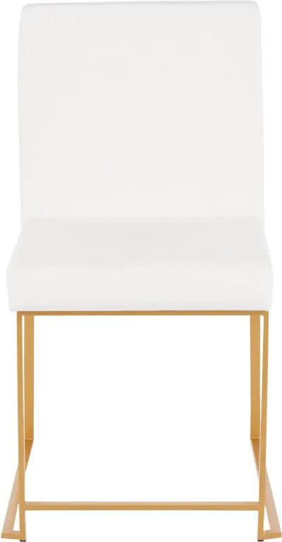 Fuji White and Gold Dining Chairs, Set of 2