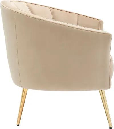 Tania Champagne Velvet Glam Accent Chair