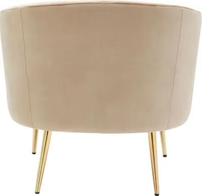 Tania Champagne Velvet Glam Accent Chair