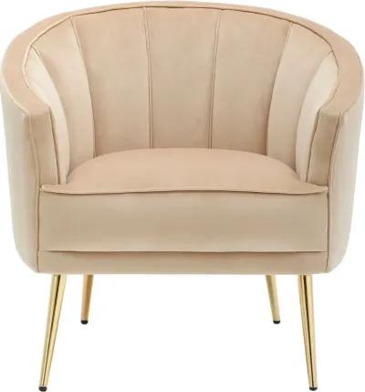 Tania Champagne Velvet Glam Accent Chair