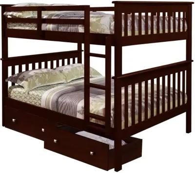 Dark Cappuccino Brown Full-over-Full Bunk Bed - Craftsman